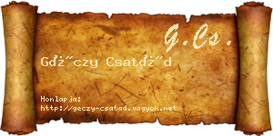 Géczy Csatád névjegykártya